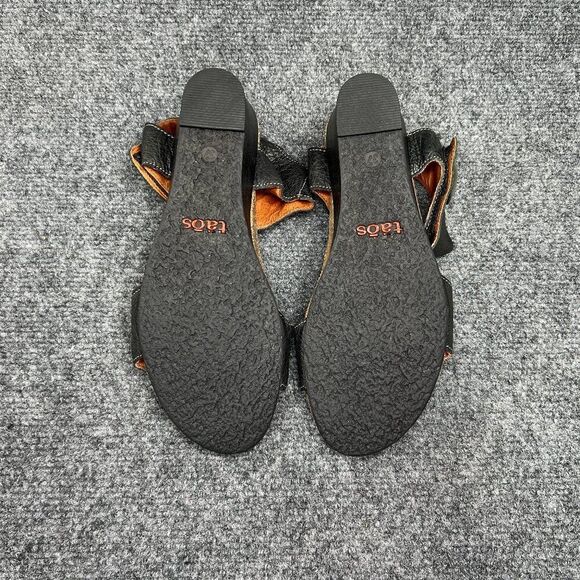 Taos Carousel Sandals Women's 6.5 Black Leather Comfort Wedge Hook Loop Strap - Picture 9 of 12